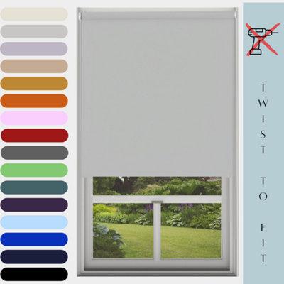 Caecus Blinds Mtm Blackout Roller Blind Light Grey 240Cm 210Cm Drop from B&Q
