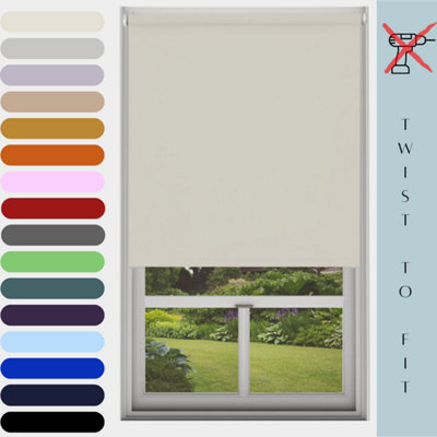 Caecus Blinds Mtm Blackout Roller Blind Natural 210Cm 210Cm Drop from B&Q