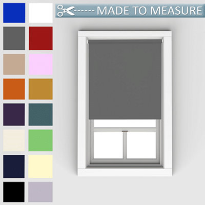 Caecus Blinds Made To Measure Blackout Roller Blind Dark Grey 060Cm from B&Q