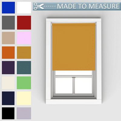 Caecus Blinds Made To Measure Blackout Roller Blind Ochre 90Cm from B&Q