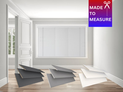 Caecus Blinds Made To Measure Faux Wood Venetian Blind StringWhite 90Cm Width X 160Cm Drop from B&Q