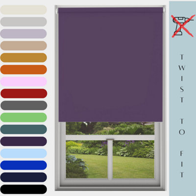 Caecus Blinds Mtm Blinds Outlet No Drill Blackout Roller Blind Aubergine 180Cm from B&Q