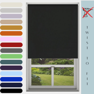 Caecus Blinds Mtm Blinds Outlet No Drill Blackout Roller Blind Black 090Cm from B&Q