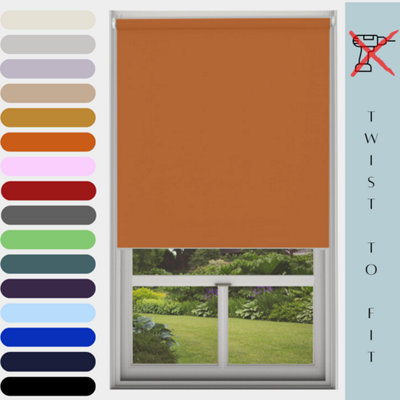 Caecus Blinds Mtm Blinds Outlet No Drill Blackout Roller Blind Burnt Orange 150Cm from B&Q