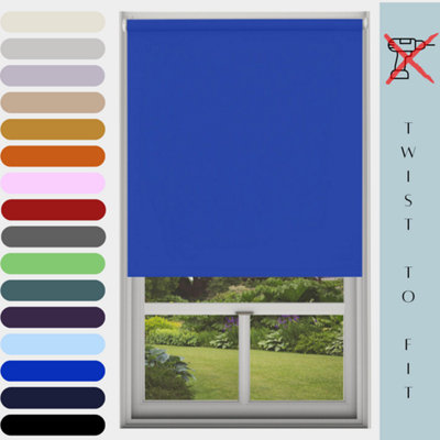 Caecus Blinds Mtm Blinds Outlet No Drill Blackout Roller Blind Electric Blue 090Cm from B&Q