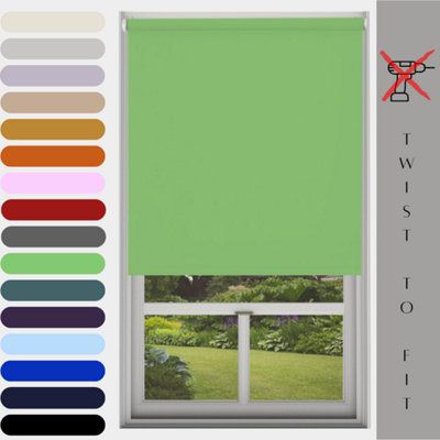 Caecus Blinds Mtm Blinds Outlet No Drill Blackout Roller Blind Lime Green 150Cm from B&Q