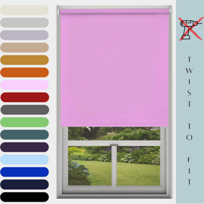 Caecus Blinds Mtm Blinds Outlet No Drill Blackout Roller Blind Pink 090Cm from B&Q