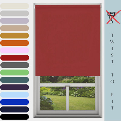 Caecus Blinds Mtm Blinds Outlet No Drill Blackout Roller Blind Red 090Cm from B&Q
