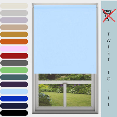 Caecus Blinds Mtm Blinds Outlet No Drill Blackout Roller Blind Blue 150Cm from B&Q