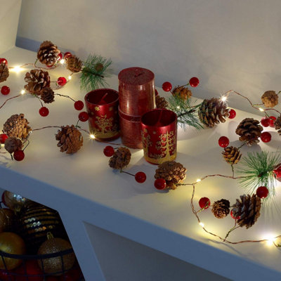 GloBrite 2M Christmas Garland with 20 LED Lights – 2 meters, Warm White - Image 6