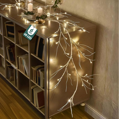 Globrite Christmas Garland6 Ft Birch48 Led Battery OperatedFairy Lights With Timer Table & Home Christmas Decorations from B&Q