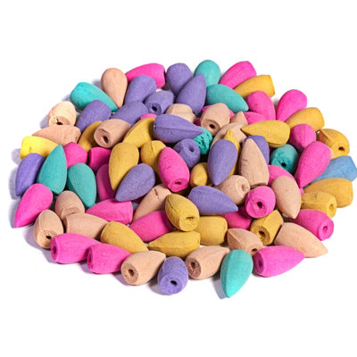 B&Q -  Backflow Incense Cones100 PackFor Waterfall Burner10 Mixed Natural Scents Rose Jasmine Lily Mint Lavender