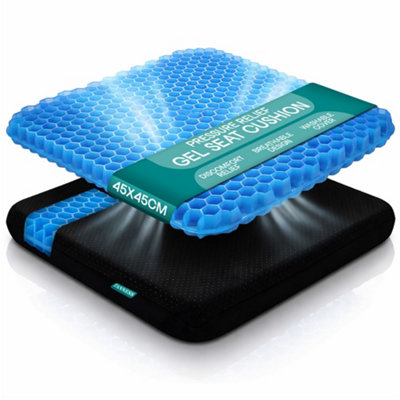 Tanness 45X45cm Breathable Honeycomb Gel Seat Cushion - Black - Image 4