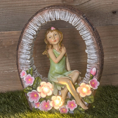 Globrite Solar Garden Ornament Fairy Flower FigurineSolar Powered Resin Statue With Led LightsOutdoor Yard & Lawn Décor from B&Q