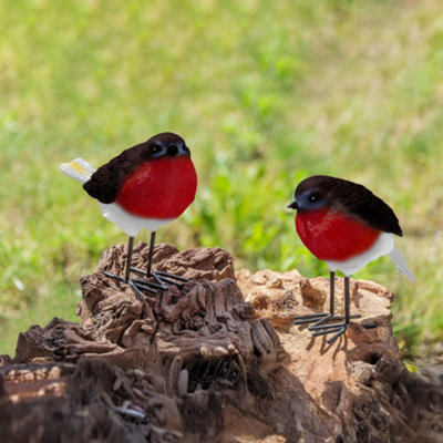 Globrite Set Of 2 Polyresin Robin Garden OrnamentsWeatherproof Outdoor Bird Statues from B&Q