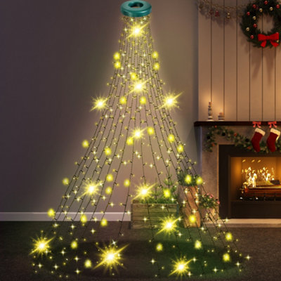 Globrite Christmas Tree Lights With Ring 2M400 Led Warm White 8 Modes Memory Timer Ip44 Waterproof Indoor Outdoor Décor from B&Q