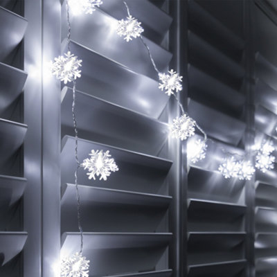 Globrite Snowflake Lights80 Led Battery Operated2 Modes Fairy Lights Window Christmas Decorations For Bedroom & Home from B&Q