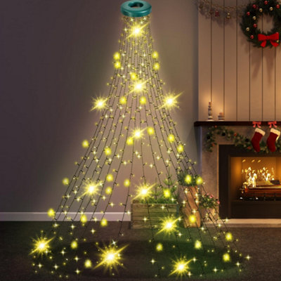 Globrite Christmas Tree Light With Ring 1.6M X 16 Lines 288 Led (Warm White) 8 Modes Memory Timer Ip44 Waterproof Indoor Outdoor from B&Q