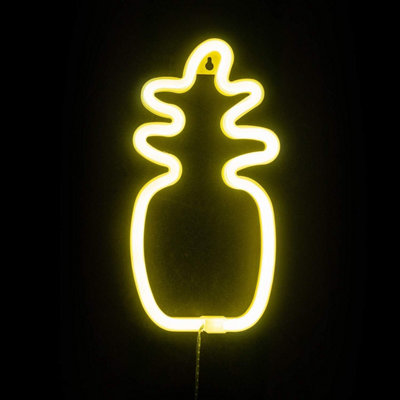 Globrite Neon Light Sign(Pineapple) Led Battery Usb Night Light For Bedroom Walls Children Party Decoration from B&Q