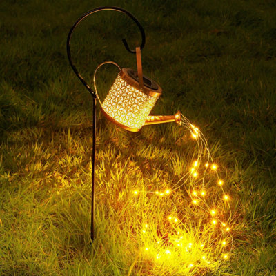 B&Q -  Solar Watering Can Garden Lights 48 Led Waterproof Outdoor Decorative Fairy Lights Ip65