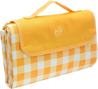 Pelle & Sol Waterproof Picnic Blanket - 200Cm X 140Cm Foldable Outdoor Mat - Sandproof & Washable For Outdoor Adventures - Yellow