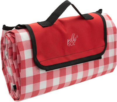 B&Q -  200X140Cm Waterproof Picnic BlanketLarge Foldable Outdoor Mat For Garden And CampingRed