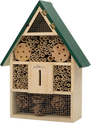 Pelle & Sol Eco-Friendly Bug Hotel - Weather-Resistant Bamboo Bee & Insect Nesting Habitat For Garden Pollinators