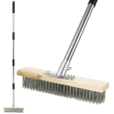B&Q -  Pelle And Sol Heavy Duty Floor Scrubbing BrushYard Brush With Telescopic HandleFloor Scrubber Garden Broom For Outdoor Use