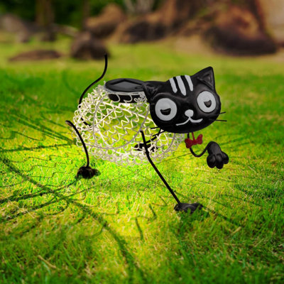 B&Q -  Solar Cat Garden LightMetal 3D Garden DecorWaterproof  Solar Garden Lights For PorchCourtyardPathway& Garden