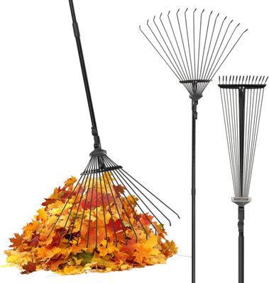 Pelle & Sol Adjustable Garden RakeLightweight Telescopic Lawn Rake For Leaves & Debris from B&Q