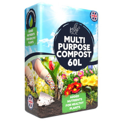 Pelle & Sol 60L Multi Purpose Compost For Indoor Outdoor Plants Potting Soil Garden Soil Mix from B&Q