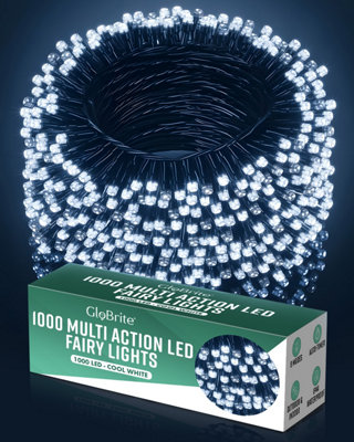 Globrite 100M 1000 Led Fairy Lights Cool White Plug In Indoor Outdoor String Lights With 8 Modes from B&Q