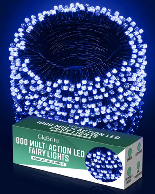 Globrite 100M 1000 Led Fairy Lights Blue White Plug In Indoor Outdoor String Lights With 8 Modes from B&Q