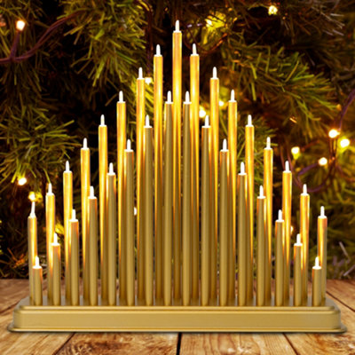 Globrite 33 Led Christmas Candle Bridge - Gold - Gold - Image 3