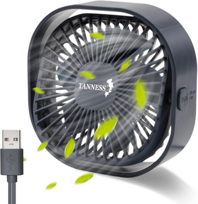 Tanness Usb Desk FanPortable 3-Speed Quiet Cooling Fan With 360-Degree RotationCompact FanNavy Blue from B&Q