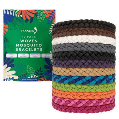 B&Q -  12 Pack Mosquito Repellent Bracelet Deet-Free Waterproof Insect Repellent Bands For Outdoor ProtectionMulti-Coloured