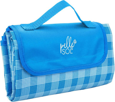 B&Q -  200X140Cm Waterproof Picnic BlanketLarge Foldable Outdoor Mat For Garden And CampingLight Blue