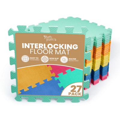 Yum Yum's 27 Pack Multicolour Interlocking Eva Foam Play Mats 29 X 29 Cm Non-Slip - Multicolour - Image 3