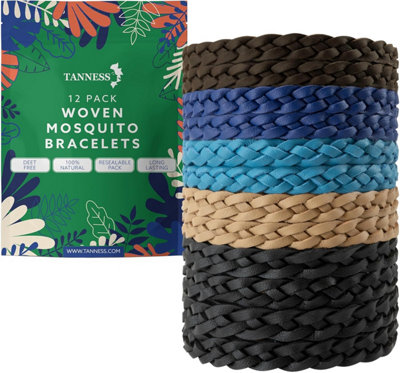 B&Q -  Mosquito Repellent Bracelet 12 Pack (Mixed Patterns)Deet Free Insect And Mosquito Repellent BandsOutdoor Protection