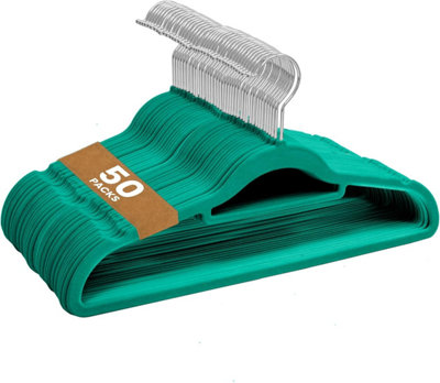 Sasha Morel Space-Saving Velvet Hangers - Teal - Image 3