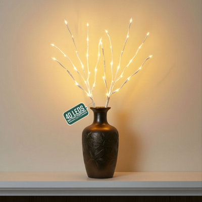 Globrite Unisex White 2 Pack Twig Branch With Warm Led Lights - Image 4