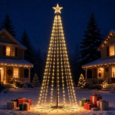 B&Q -  7Ft Christmas Cone Tree Lights  Warm White Led Freestanding Display With Timer And 8 Modes - Image 3