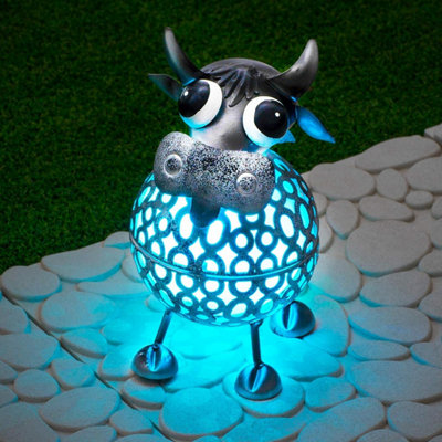 GloBrite Solar Garden Ornament Metal Colour Changing Led Light Patio Balcony DecorationCow from B&Q