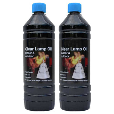 Cuqoo Clear Lantern Torch And Lamp Oil In 1L Lamp Oil Indoor & Outdoor For Garden Burners Garden Torches Oil Lamps Torches 2 Pack from B&Q