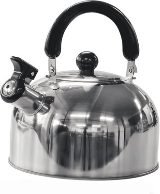 Green Haven 2L Camping Whistling Kettle Portable Stainless Steel Travel Teapot Camping Kettle Gas Stove Electric Stove & Campfire from B&Q