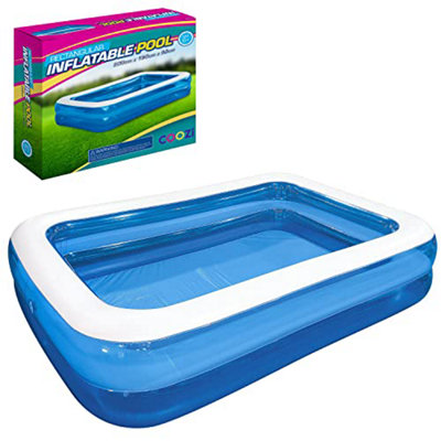 Coozi 2.6M Premium Family Paddling Pool For KidsEasy To Use Inflatable Kids Swimming Pool With Self Adhesive Repair Patch from B&Q