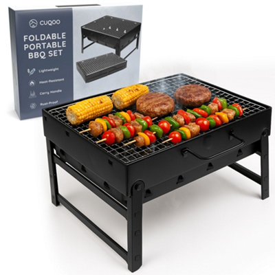 B&Q -  Easy To Use Portable Bbq Grill Foldable Outdoor Travel Charcoal Barbecue Perfect For Camping Garden Picnic Folding Camping