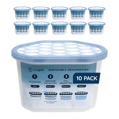 CUQOO Disposable Dehumidifier 500ml | Moisture Absorber Pack of 10 | MULTI-ROOM USE: bedroom · kitchen · bathroom · garage · closet · mould prevention · condensation - Image 11