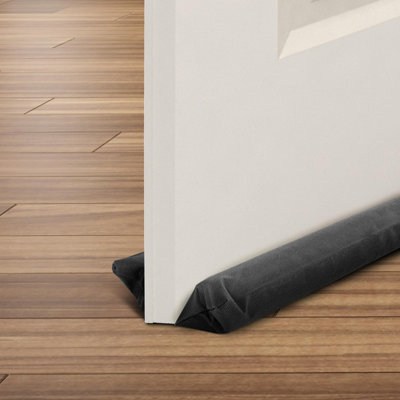 Cuqoo Black Door Draft Excluder Adjustable Under Door Draught Seal Fits 76 To Blocks Cold Noise Dust Energy Saving Foam Block 91Cm