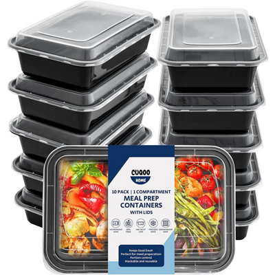 Cuqoo 10 Pack Premium Meal Prep Containers With 1 Compartment Lunch BoxBpa-Free And Food-Safe Snack Box from B&Q